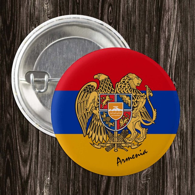 Armenische Fahne, patriotisches Armenien Button (Von Creator hochgeladen)