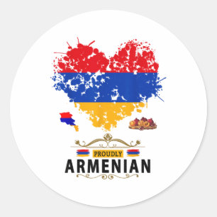 Armenische Flag-Outfit-Idee für Kinder Republik Ar Runder Aufkleber