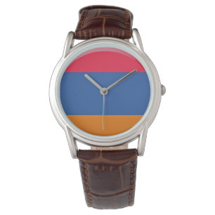 Armenische Flagge Armbanduhr