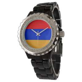 Armenische Flagge Armbanduhr