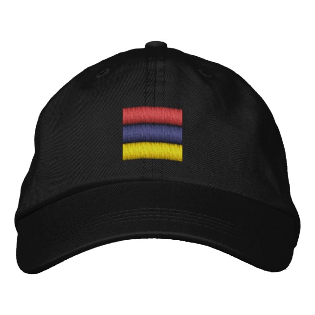 Armenische Flagge Bestickte Baseballkappe (Vorderseite)