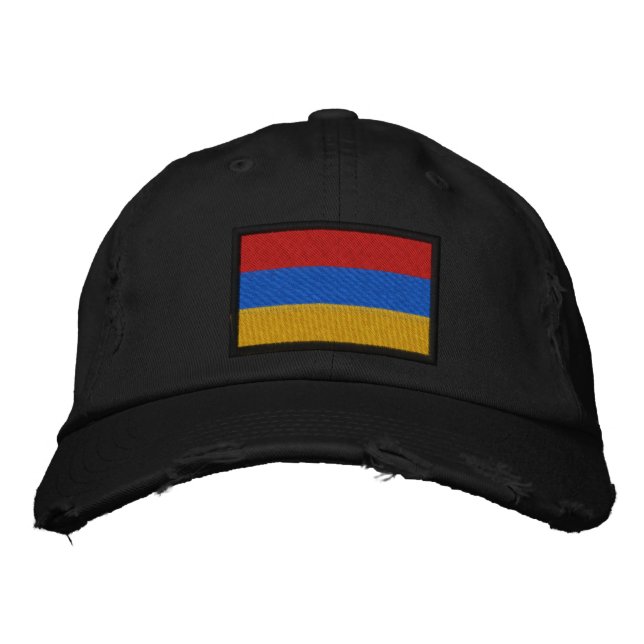 armenische Flagge Bestickte Baseballkappe (Vorderseite)