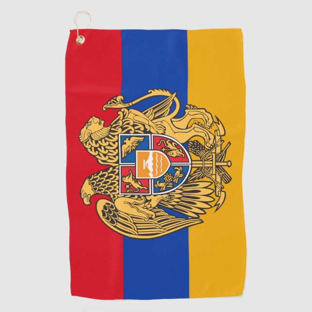 Armenische Flagge, Emblem & Armenien Golf /Sport Golfhandtuch (Vorderseite)