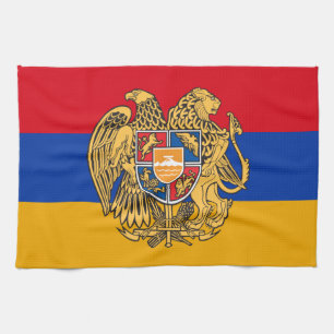 Armenische Flagge, Emblem und Armenische Küche /K Geschirrtuch