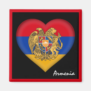 Armenische Flagge, Emblem und Armenisches Herz /Sp Magnet