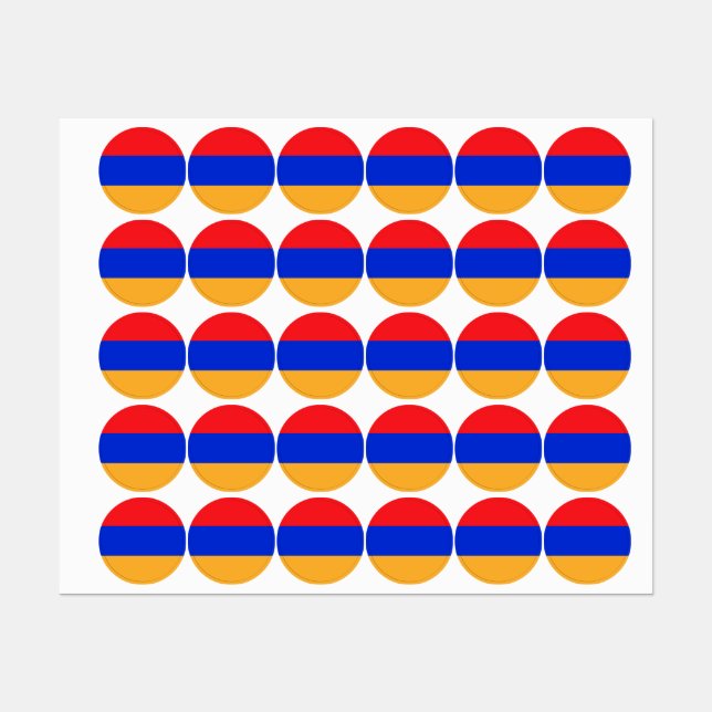 Armenische Flagge Etiketten (Blatt)