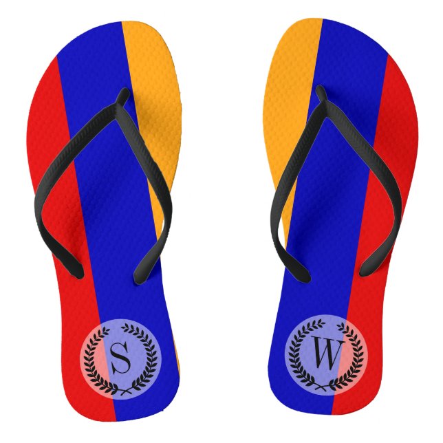 Armenische Flagge Flip Flops (Fußbett)