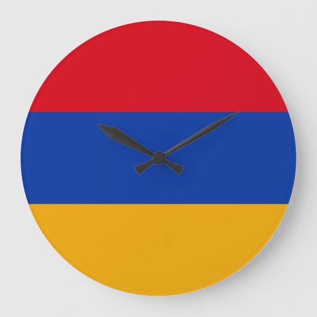 armenische Flagge Große Wanduhr (Vorderseite)