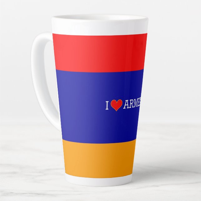 armenische Flagge: I Liebe Armenien, Milchtasse (Linke Ecke)