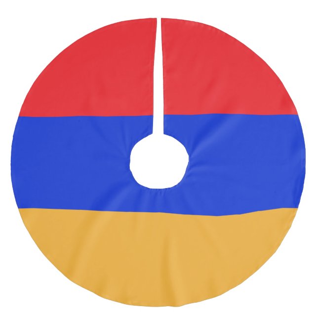 Armenische Flagge Polyester Weihnachtsbaumdecke (Vorderseite)