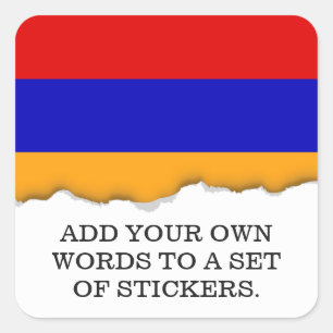 armenische Flagge Quadratischer Aufkleber