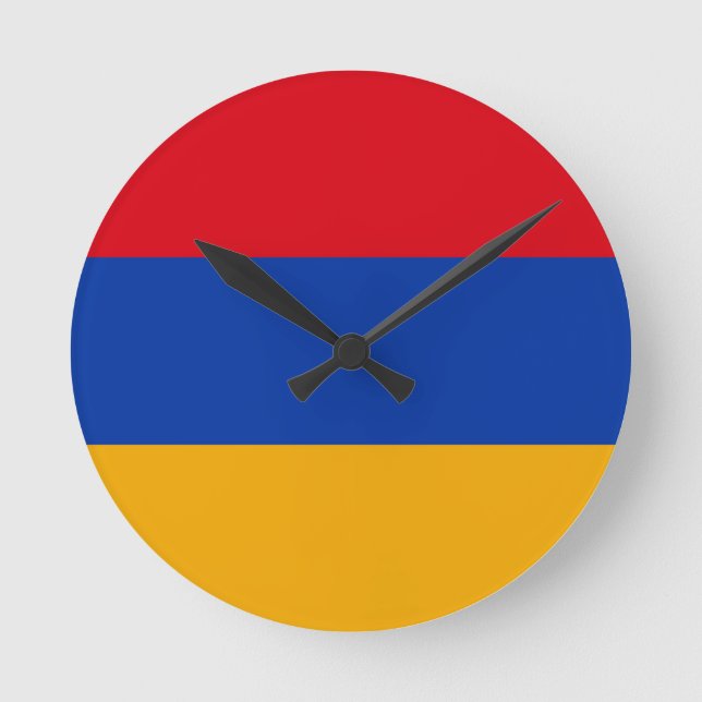 armenische Flagge Runde Wanduhr (Vorderseite)