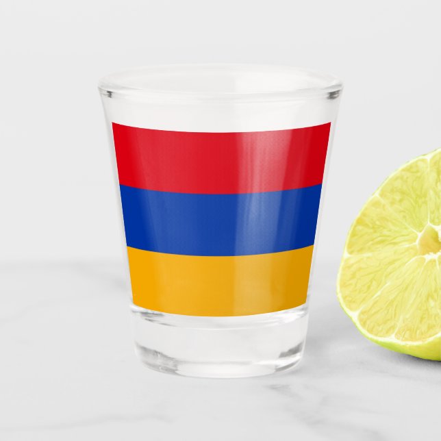 armenische Flagge Schnapsglas (Vorderseite)