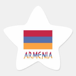 Armenische Flagge und Armenien in Flaggenfarben Stern-Aufkleber