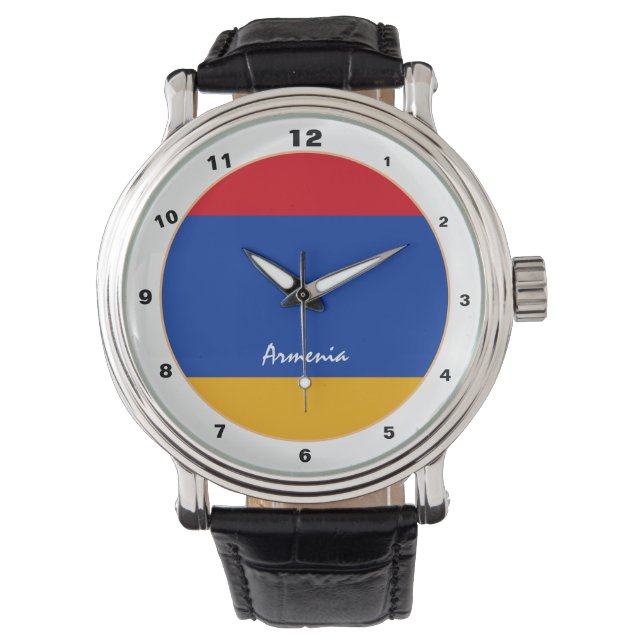 Armenische Flagge und trendige armenische Mode /De Armbanduhr (Vorderseite)