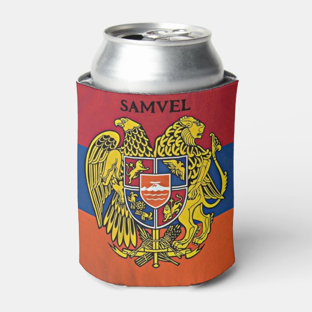 Armenische Flagge Wappen Heraldisches Emblem Armen Dosenkühler (Kanne Vorderseite)