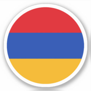 Armenische Flaggenrundkleber Aufkleber