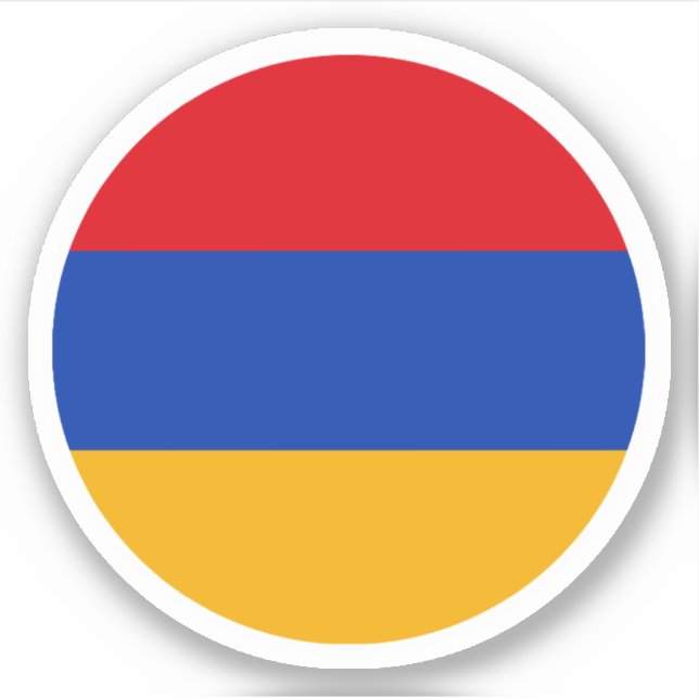 Armenische Flaggenrundkleber Aufkleber (Vorderseite)