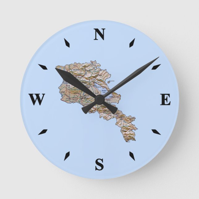 Armenische Kartensperre Runde Wanduhr (Vorderseite)