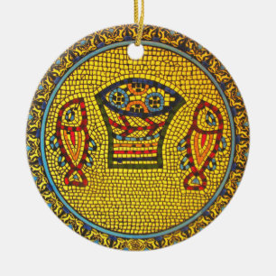 Armenische Keramik Fisch und Weintrauben Ornament