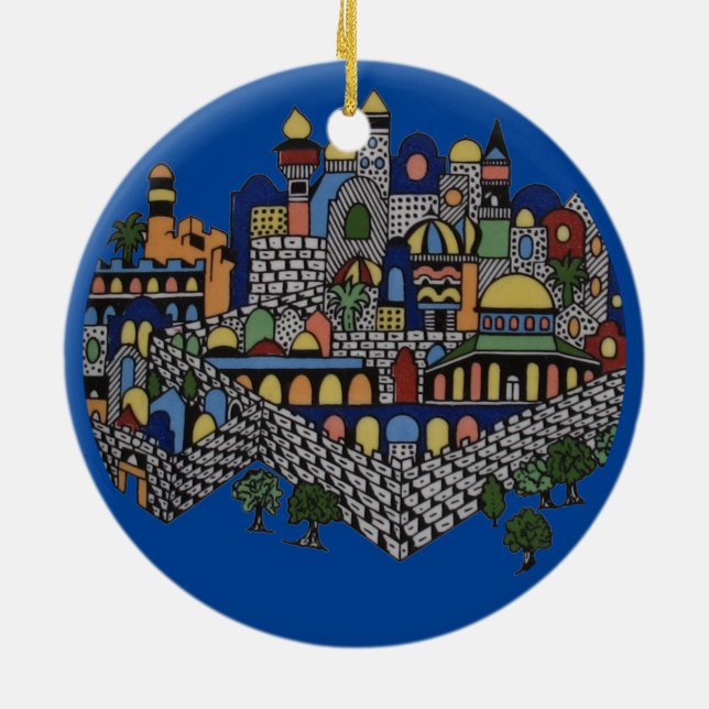 Armenische Keramik Jerusalem Ornament (Hinten)