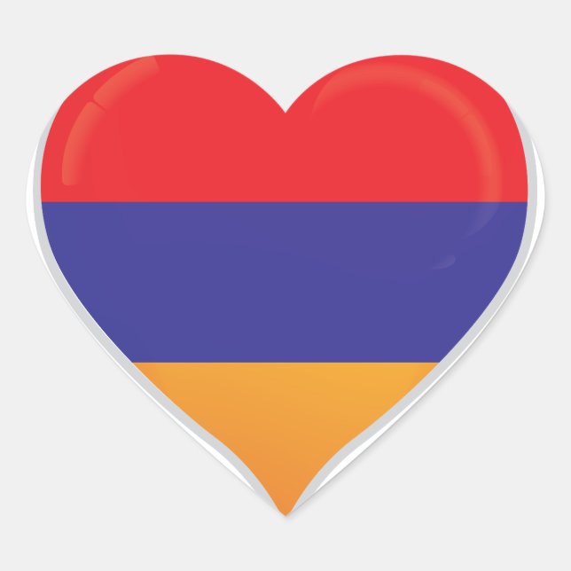 Armenische Liebe Flaggenstempel Herz-Aufkleber (Vorderseite)