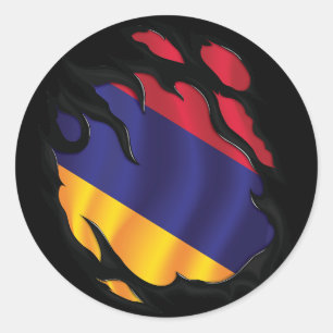 Armenische Rippfahne Runder Aufkleber