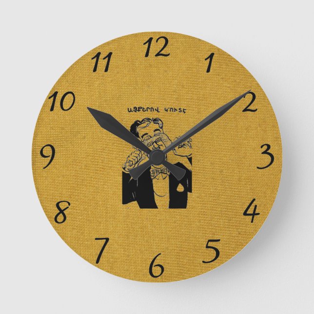 Armenische Sprichwort-Uhr Runde Wanduhr (Vorderseite)