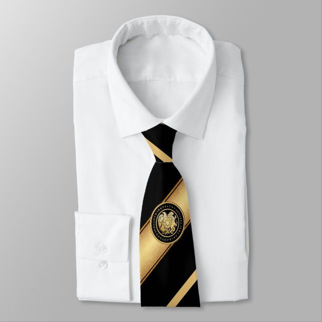 Armenische Wappen/ Alphabet Neck Tie Krawatte (Gebunden)