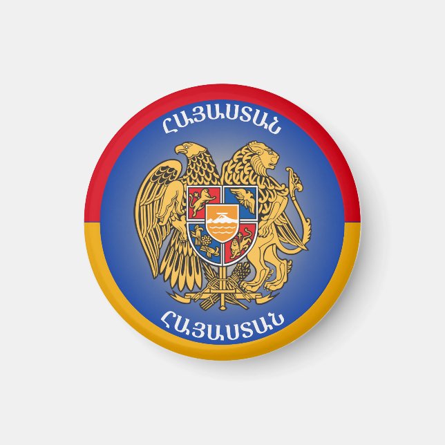 Armenische Wappen-Zirkelform Magnet (Vorne)