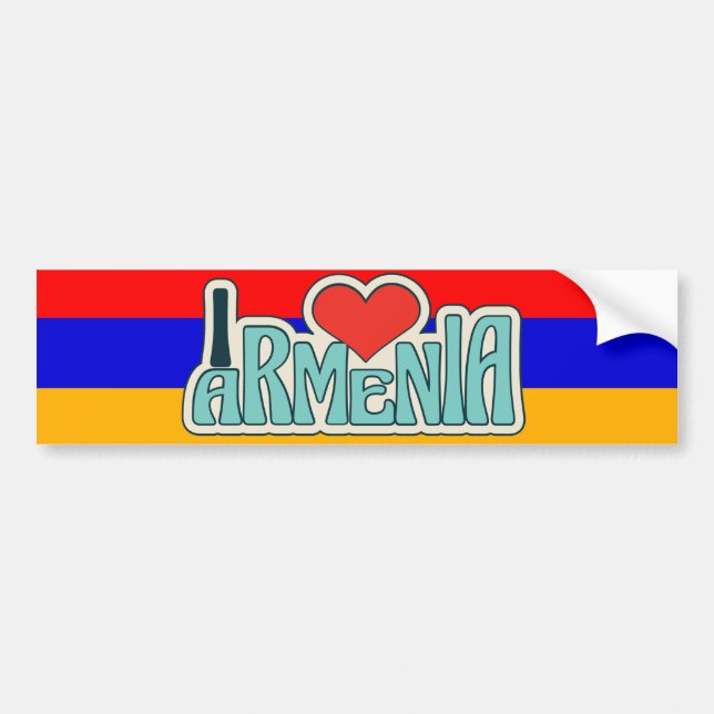 Armenischer Autoaufkleber / I Liebe Armenien (Vorne)