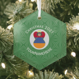 Armenischer Engel Weihnachtsflagge Personalisiert Ornament Aus Glas