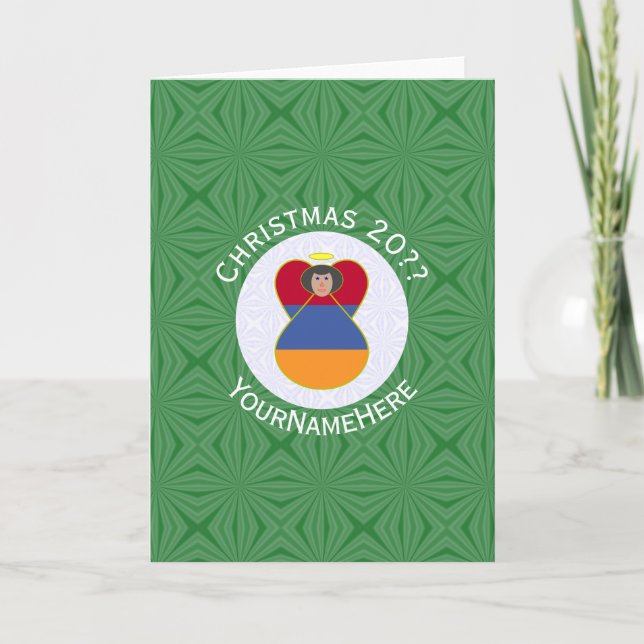 Armenischer Fahne Weihnachtsengel Faltkarte Karte (Vorderseite)