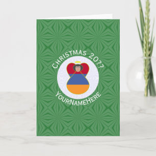Armenischer Fahne Weihnachtsengel Faltkarte Karte