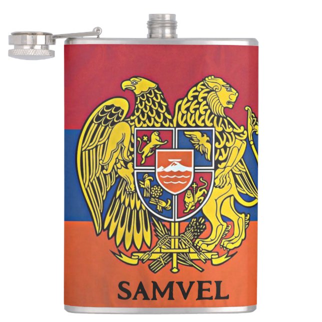 Armenischer Flaggenkittel des Individuellen Namens Flachmann (Geöffnet)