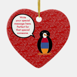 Armenischer Flaggentag Frau Pinguin Sprechen Keramikornament
