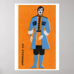 Armenischer Mann - Streichholzschachtel-Druck - Äs Poster