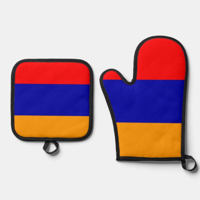 Armenischer Mitt- und Pottbesitzer der Flagge Ofenhandschuh & Topflappen-Set (Vorderseite)