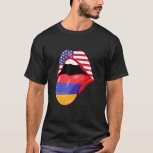 Armenischer USA-Stolz Lippen Flagge Stolz Armenien T-Shirt