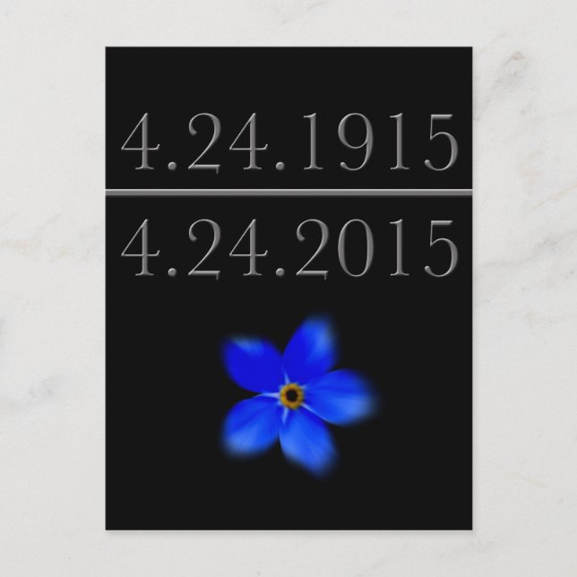 Armenischer Völkermord Vergiss mich nicht Postkarte (Vorderseite)