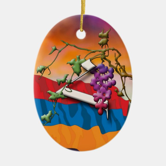 Armenisches Alphabet-Initialen "Ho" Verzierung Keramikornament (Vorne)