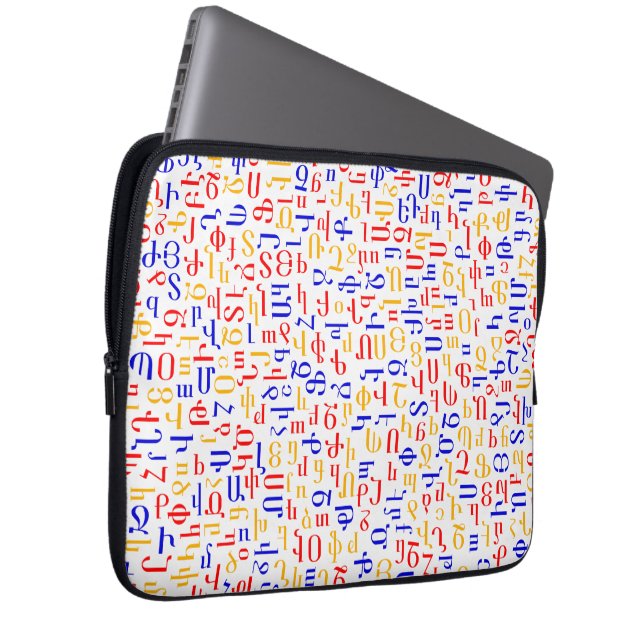 Armenisches Alphabet Laptopschutzhülle (Vorne Rechts)