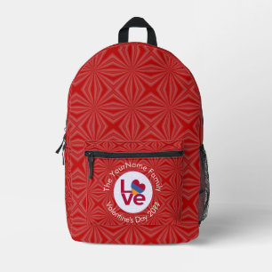 Armenisches Flaggenherz LIEBE Rot Personalisierter Bedruckter Rucksack