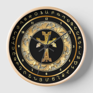Armenisches Kreuz/Alphabetische Mauer Uhr