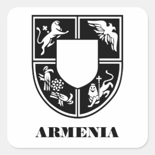 Armenisches Staatswappen Zeitgenössische Kunst Quadratischer Aufkleber