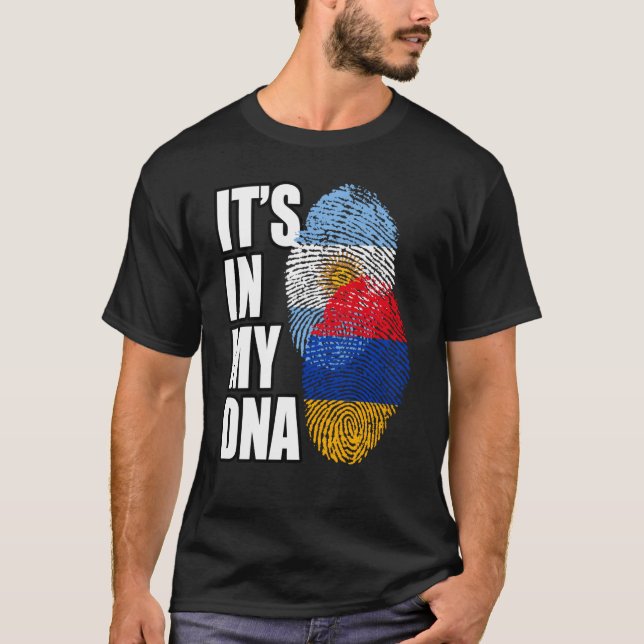 armenisches und argentinisches MIX-DNA-Flaggengebi T-Shirt (Vorderseite)