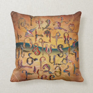 Armenisches Vogel-Alphabet-Kissen Kissen