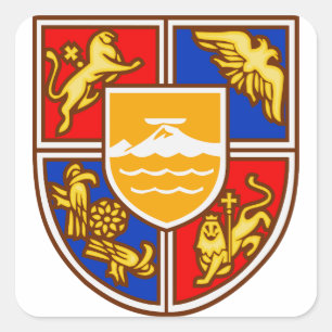 Armenisches Wappen Erbe & Symbole Quadratischer Aufkleber