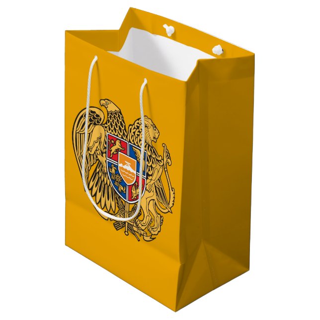 Armenisches Wappen Mittlere Geschenktüte (Vorderseite Schrägansicht)