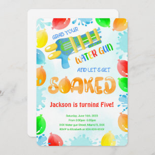 Armes à eau Invitations d'anniversaire